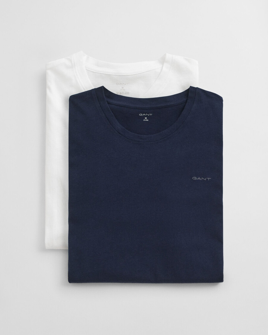 pack de 2 camisetas de cuello redondo - azul marinoblanco