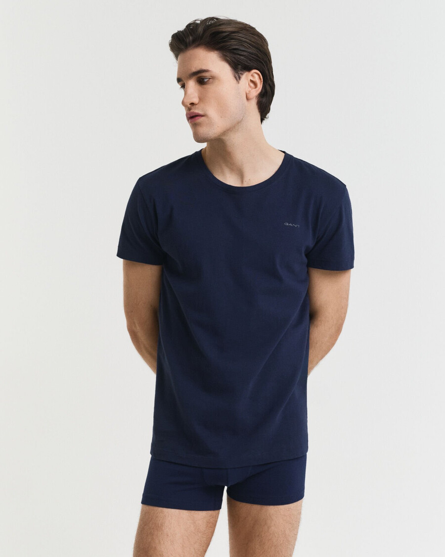 pack de 2 camisetas de cuello redondo - azul marinoblanco
