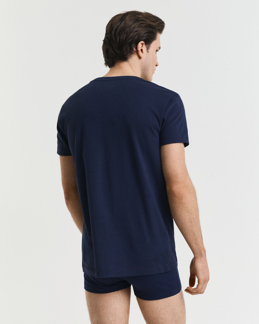 pack de 2 camisetas de cuello redondo - azul marinoblanco