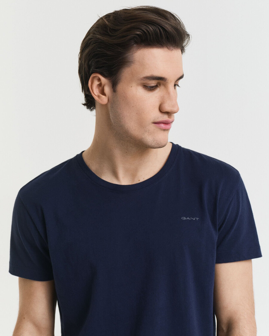 pack de 2 camisetas de cuello redondo - azul marinoblanco