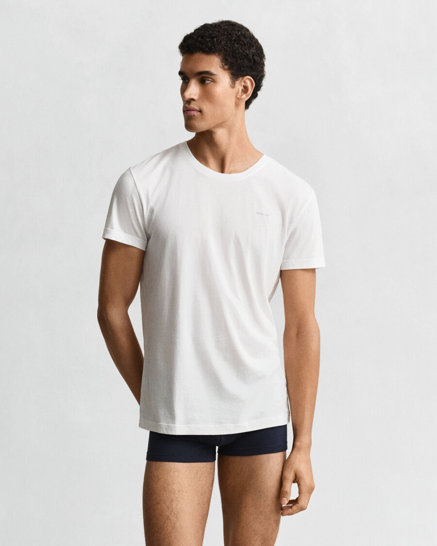 pack de 2 camisetas de cuello redondo - blancas