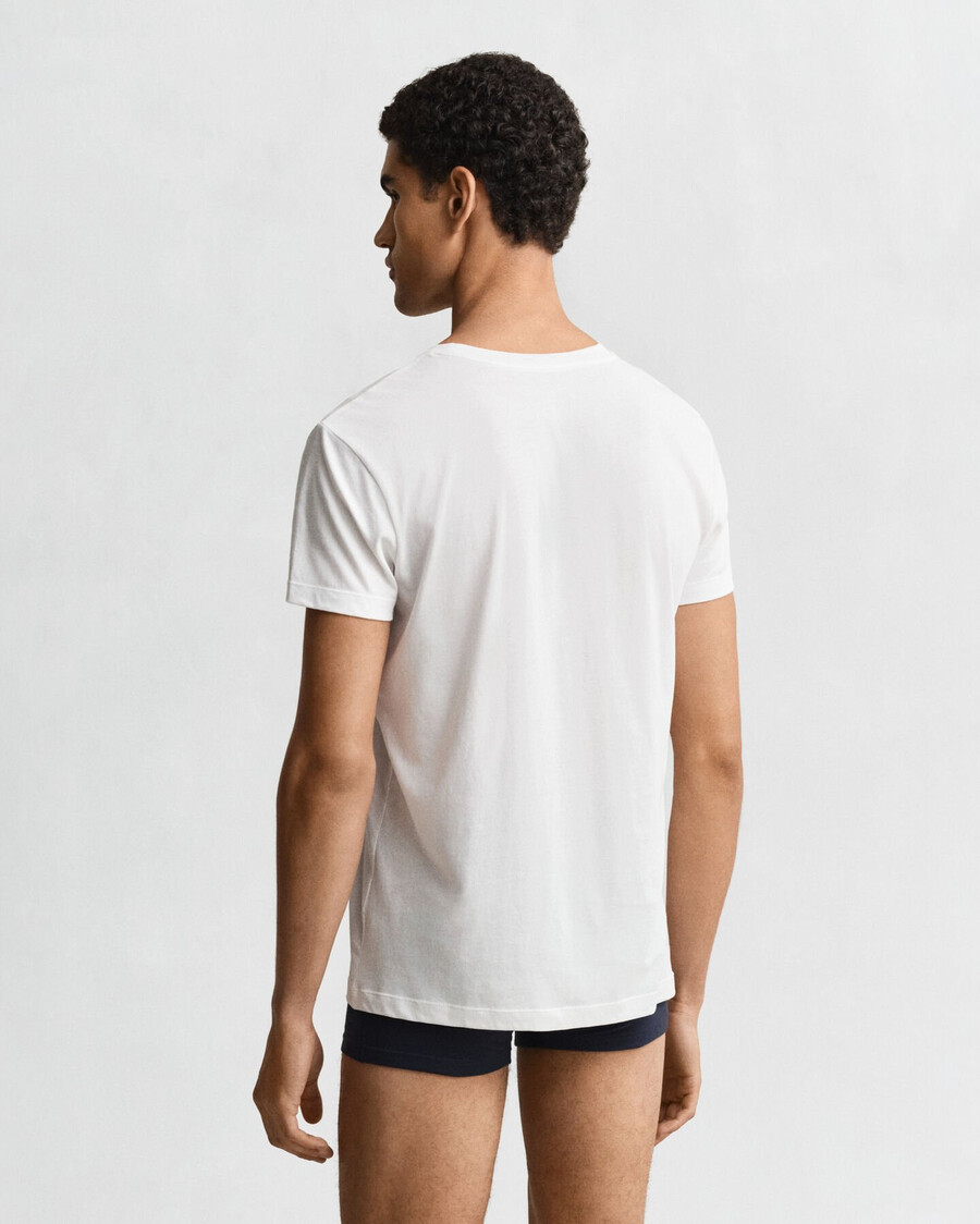 pack de 2 camisetas de cuello redondo - blancas