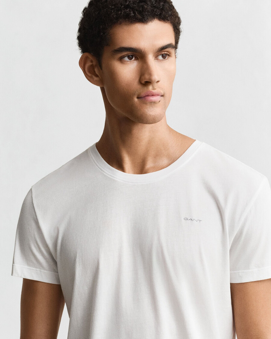 pack de 2 camisetas de cuello redondo - blancas