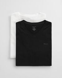 pack de 2 camisetas con cuello en v - negroblanco