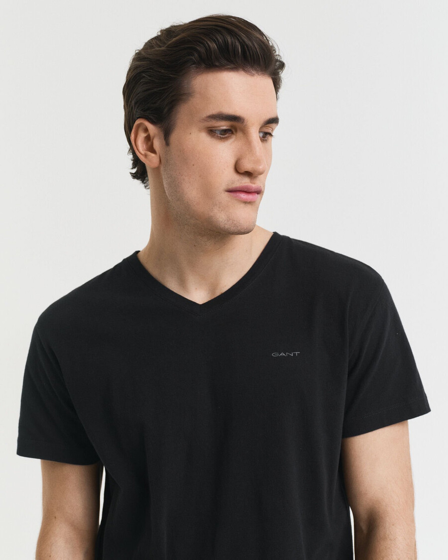 pack de 2 camisetas con cuello en v - negras