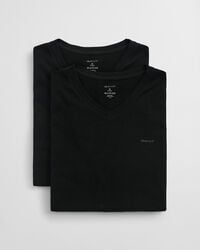pack de 2 camisetas con cuello en v - negras