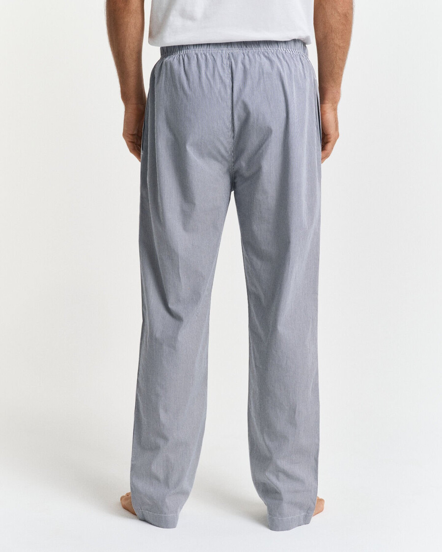 pantalones de pijama de popelina a rayas - azul persa