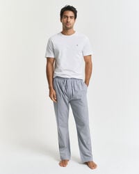 pantalones de pijama de popelina a rayas - azul persa