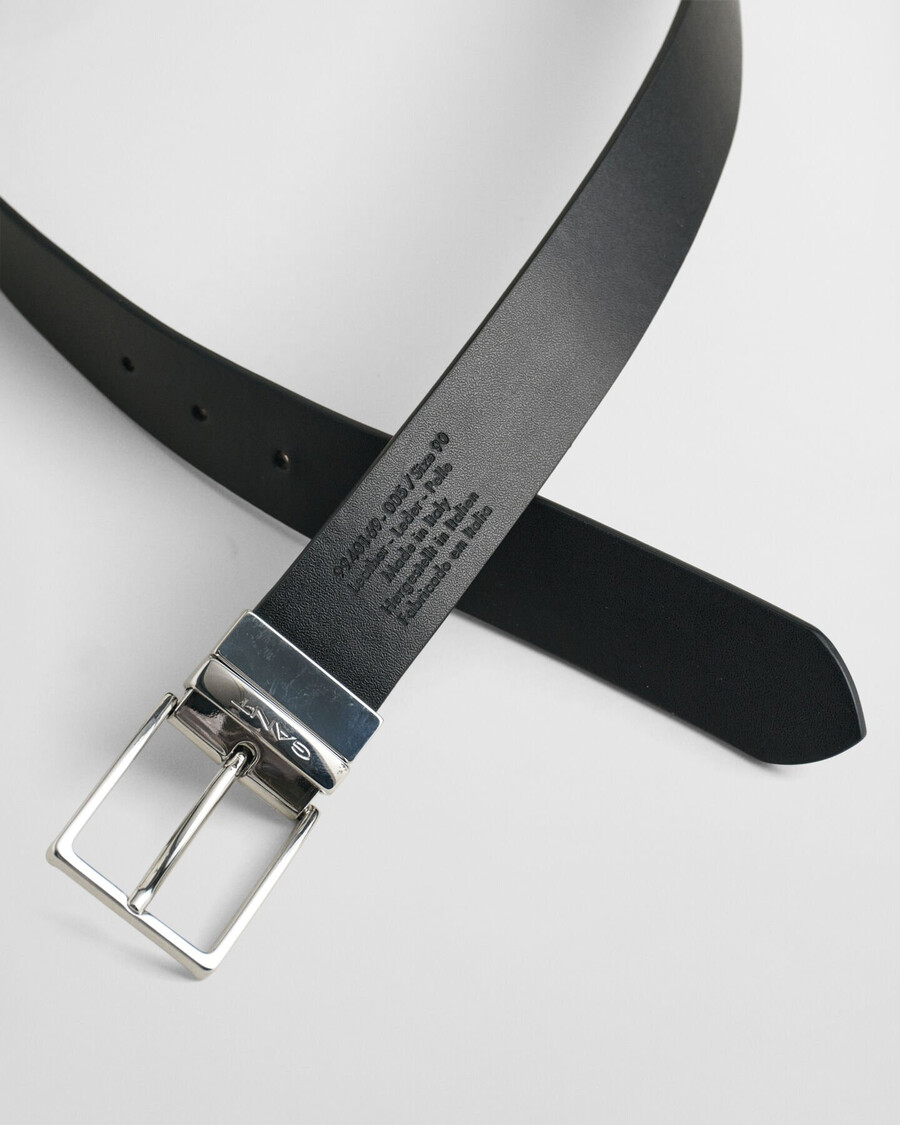 cinturón de cuero reversible - negro