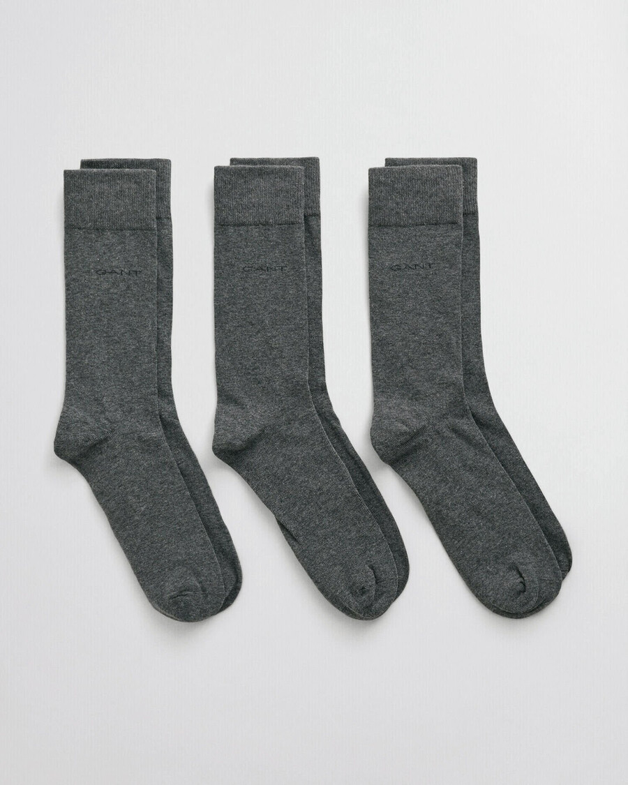 paquete de 3 calcetines de algodón suave - mezcla de carbón