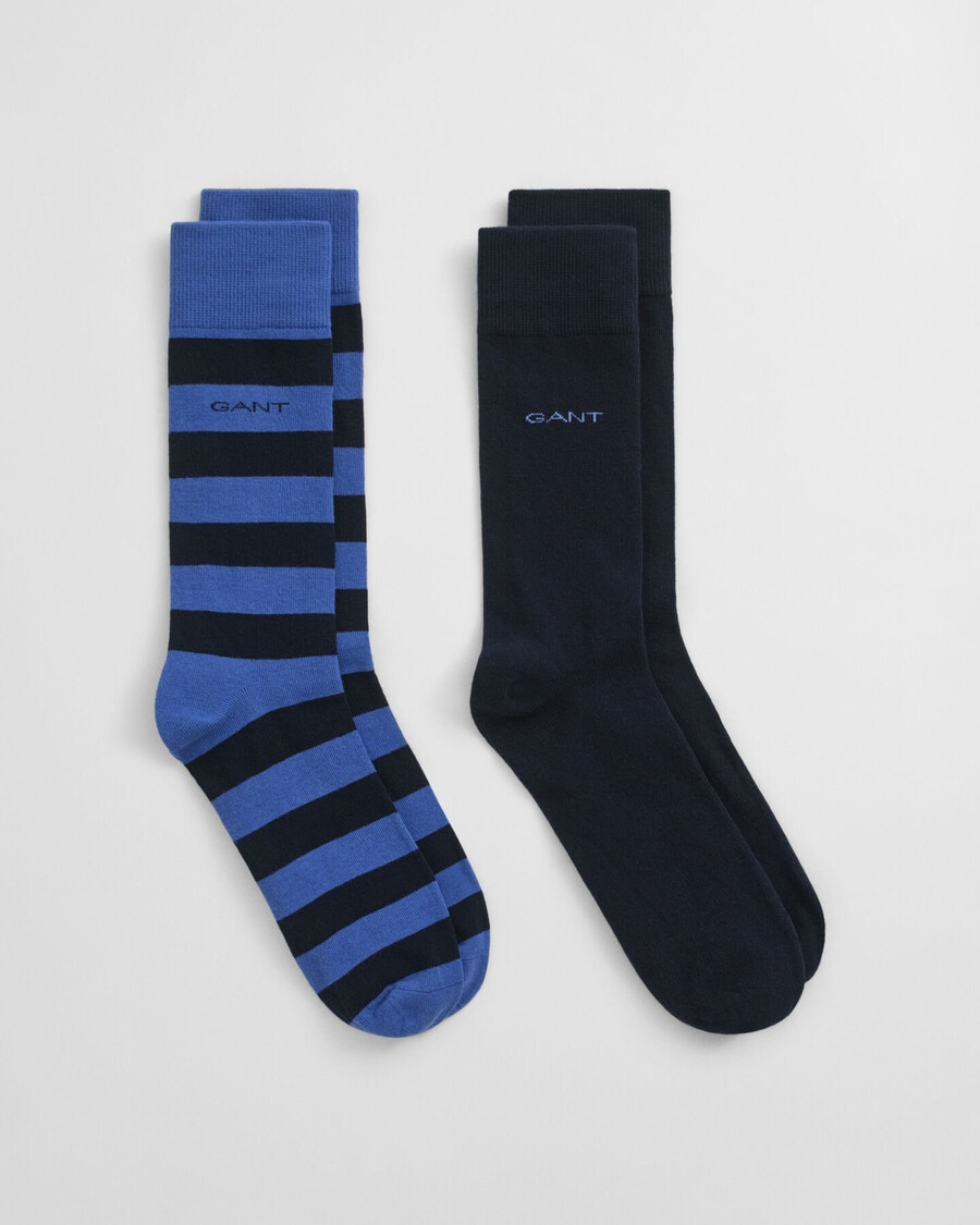 pack de 2 calcetines de rayas y lisos - azul intenso