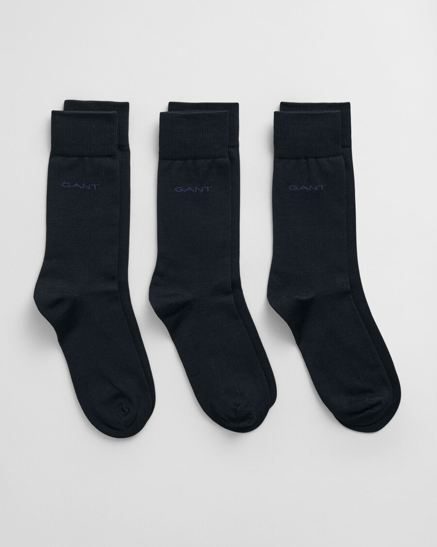 paquete de 3 calcetines de algodón mercerizado - azul marino