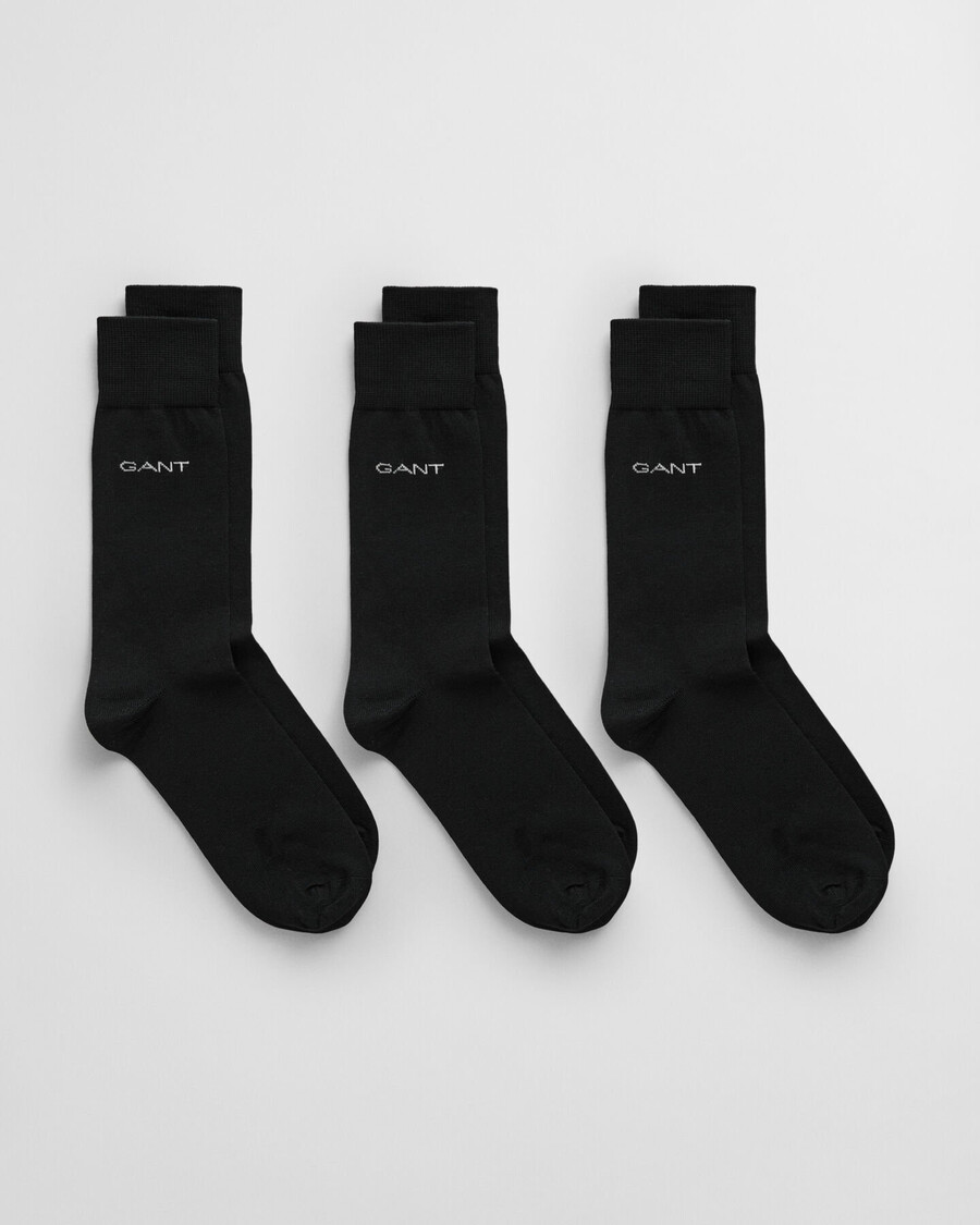 paquete de 3 calcetines de algodón mercerizado - negro