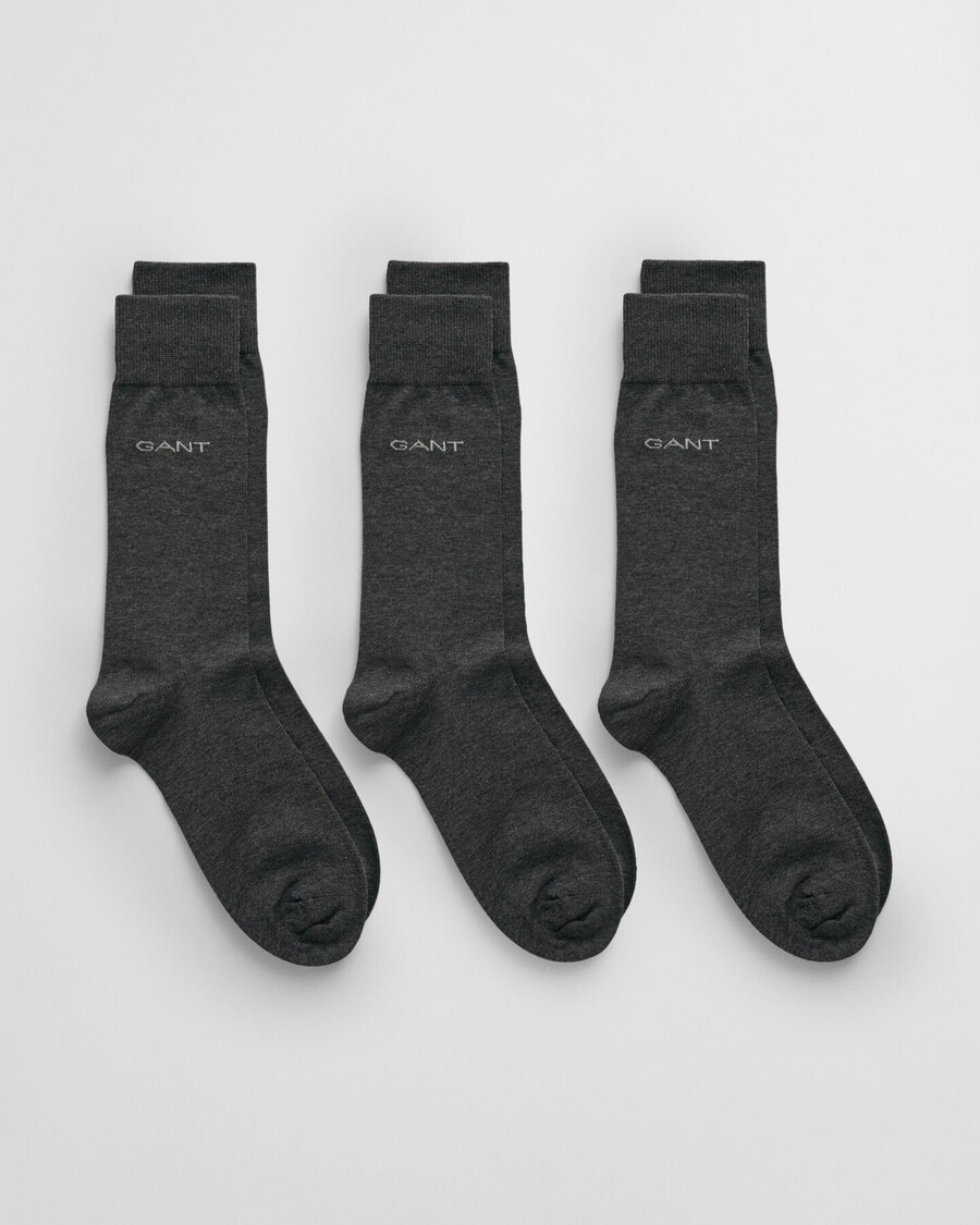 paquete de 3 calcetines de algodón mercerizado - mezcla de carbón