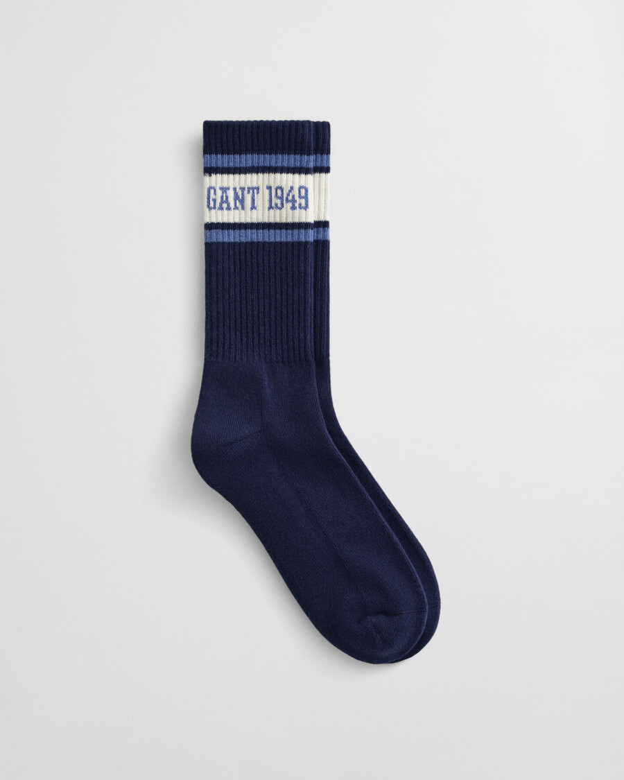 calcetines deportivos con logotipo de rayas - azul clásico