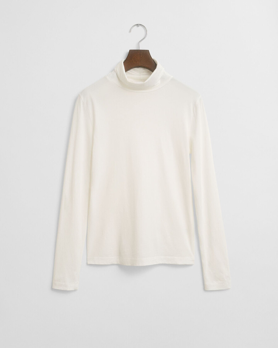 top ligero de cuello alto de algodón - cáscara de huevo