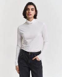 top ligero de cuello alto de algodón - cáscara de huevo