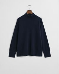suéter de cuello alto de lana de cordero superfina - azul noche