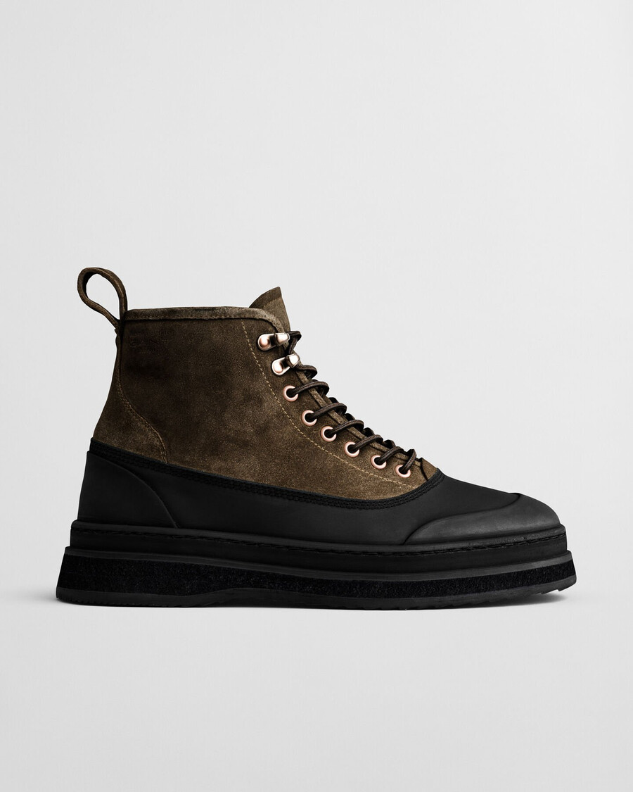 botas de ante con cordones blistown - caqui cálido