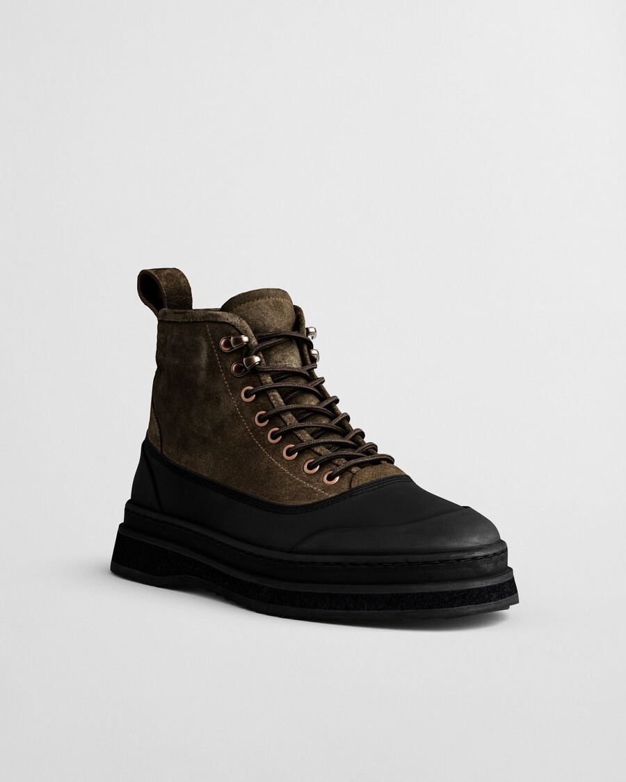 botas de ante con cordones blistown - caqui cálido
