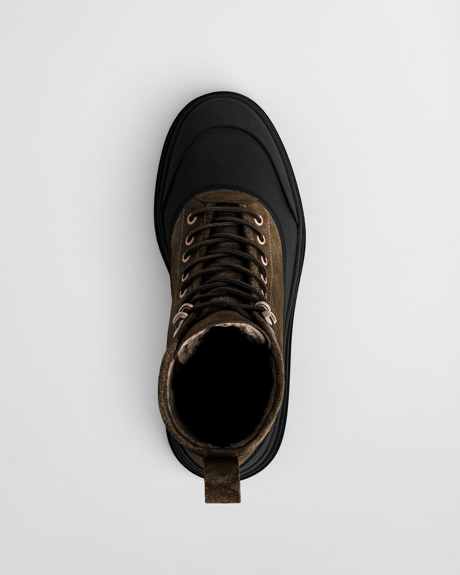 botas de ante con cordones blistown - caqui cálido