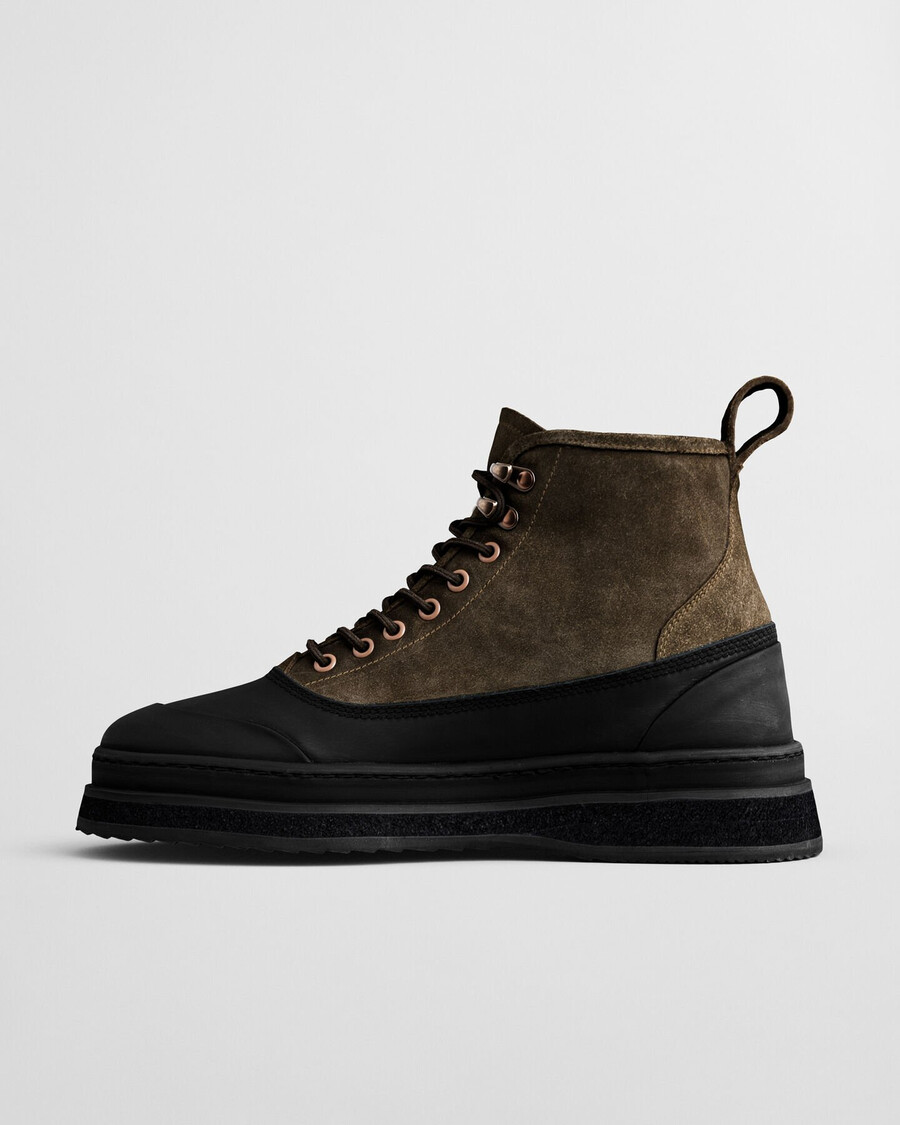 botas de ante con cordones blistown - caqui cálido