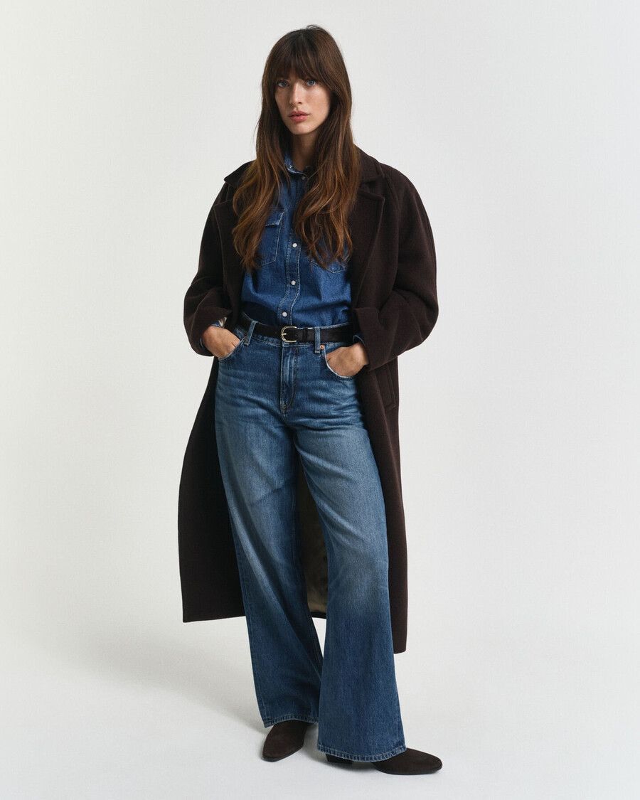 vaqueros de corte relajado - azul medio desgastado