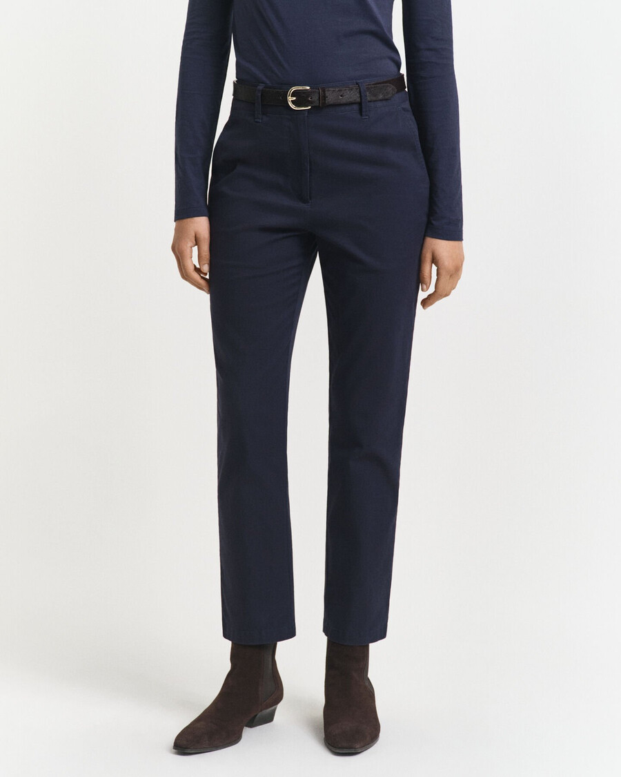 pantalones chinos ajustados - azul noche