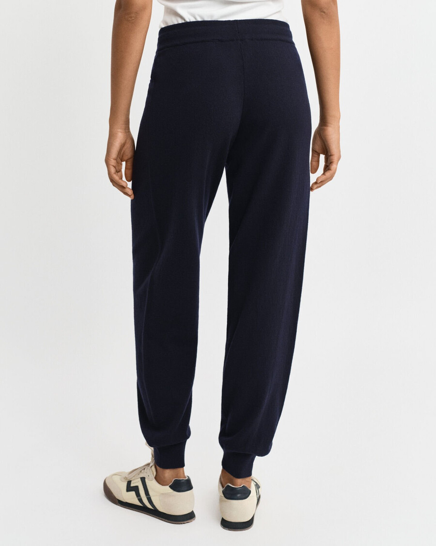 pantalones de punto de lana de cordero superfina - azul noche