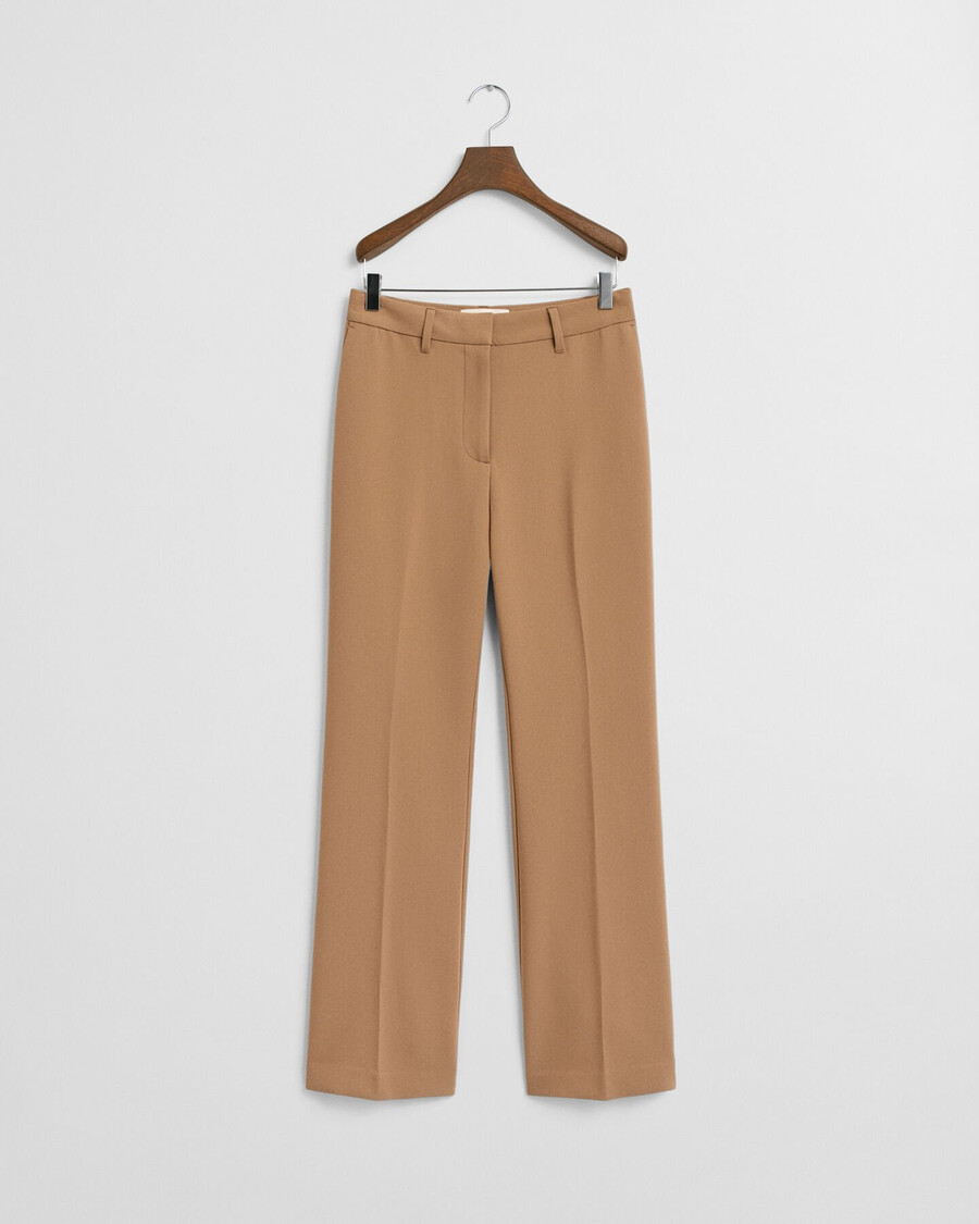 pantalones acampanados de corte entallado - caqui cálido