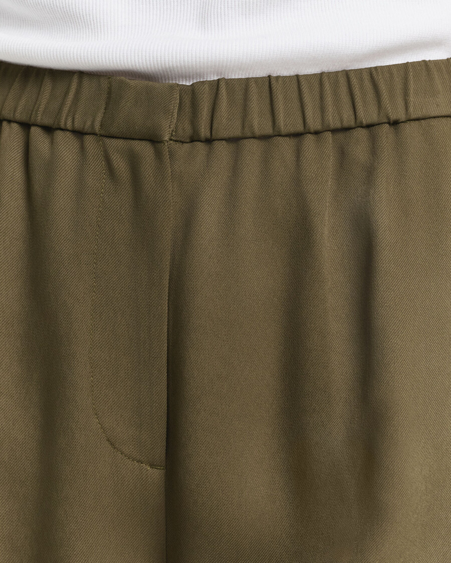 pantalones fluidos - verde musgo