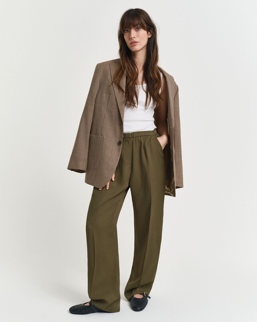 pantalones fluidos - verde musgo