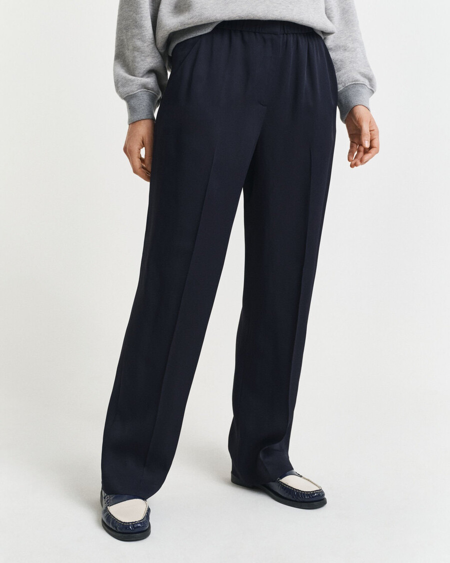 pantalones fluidos - azul noche