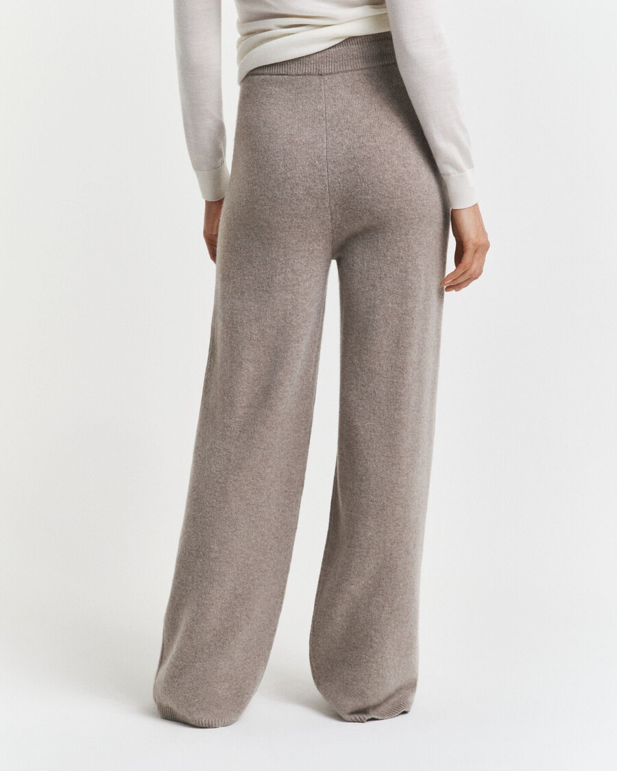 pantalones de lana de punto - beige topo
