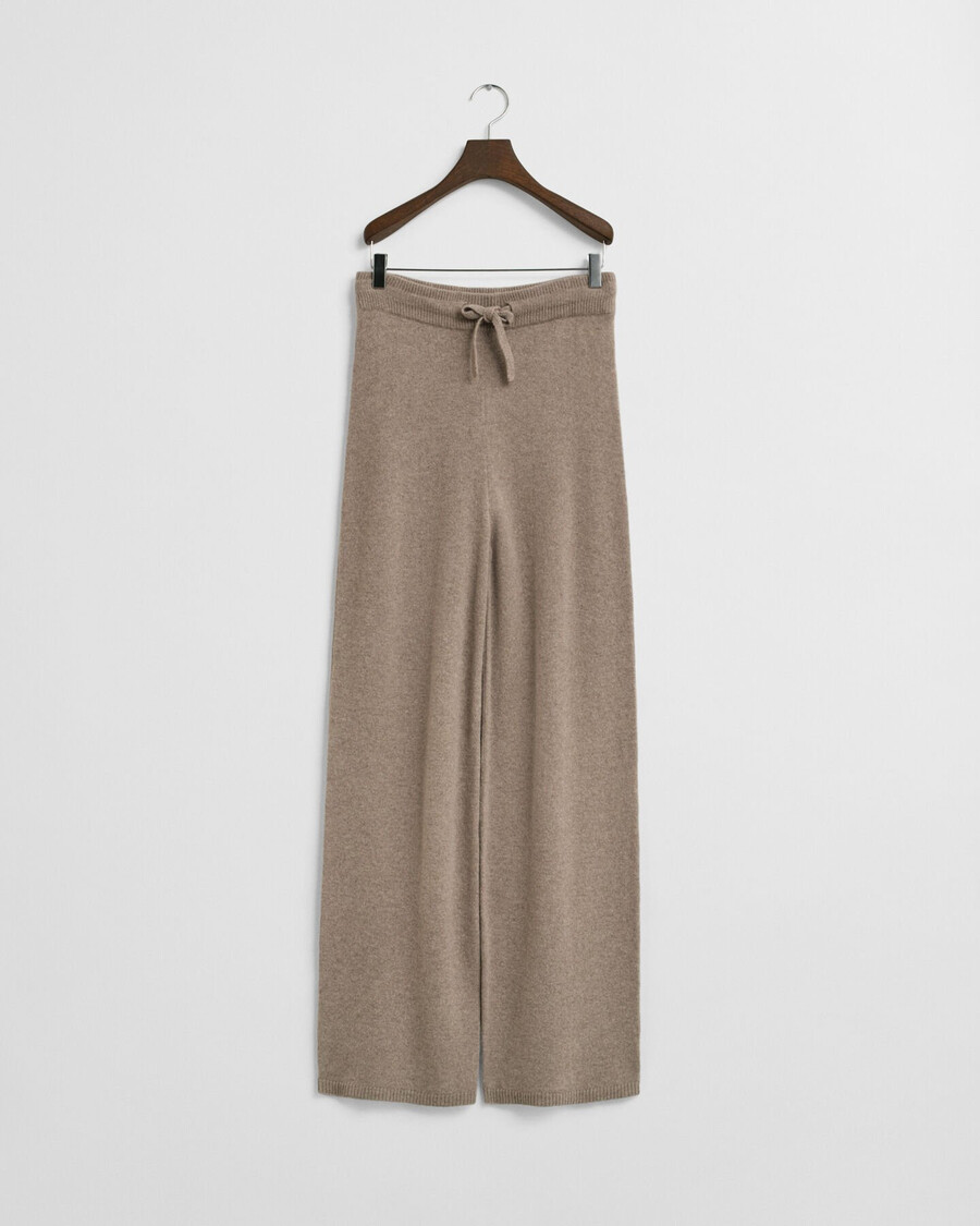 pantalones de lana de punto - beige topo