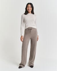 pantalones de lana de punto - beige topo