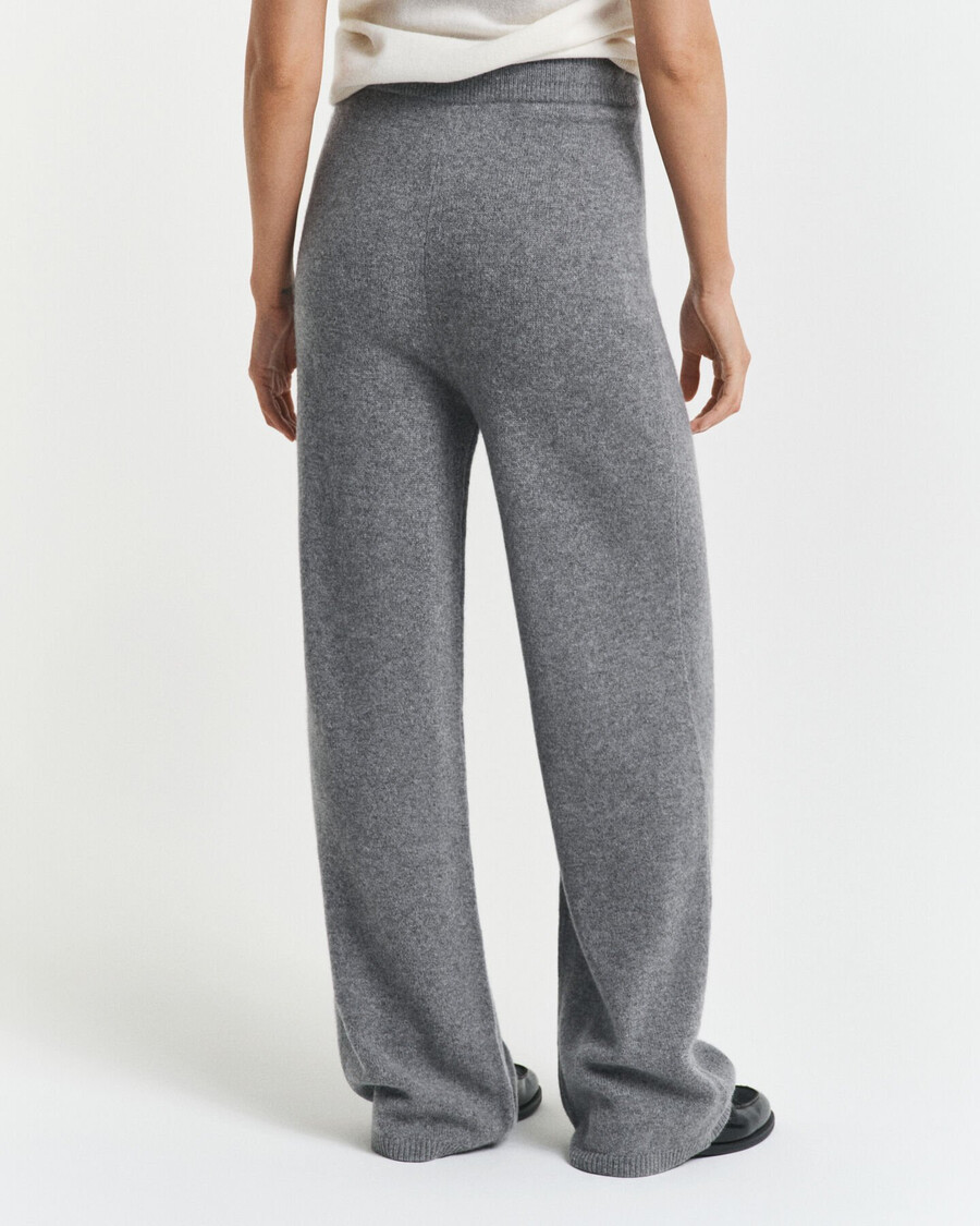 pantalones de lana de punto - charcoal melange