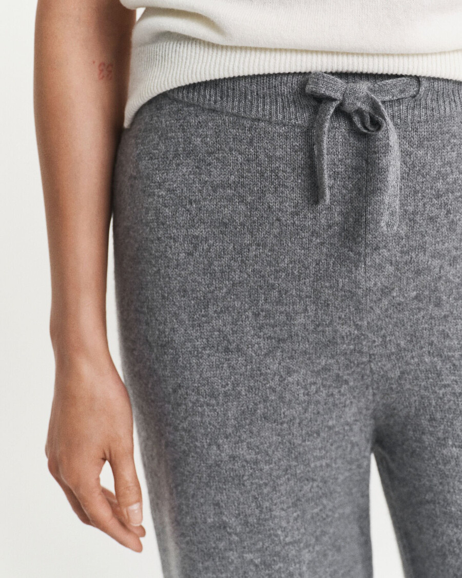 pantalones de lana de punto - charcoal melange