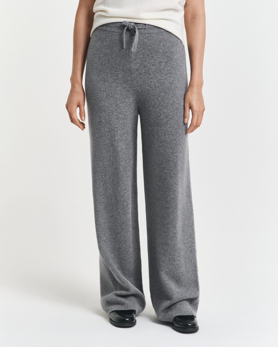 pantalones de lana de punto - charcoal melange