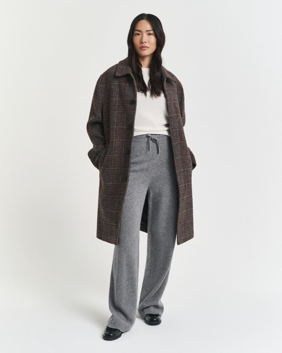 pantalones de lana de punto - charcoal melange