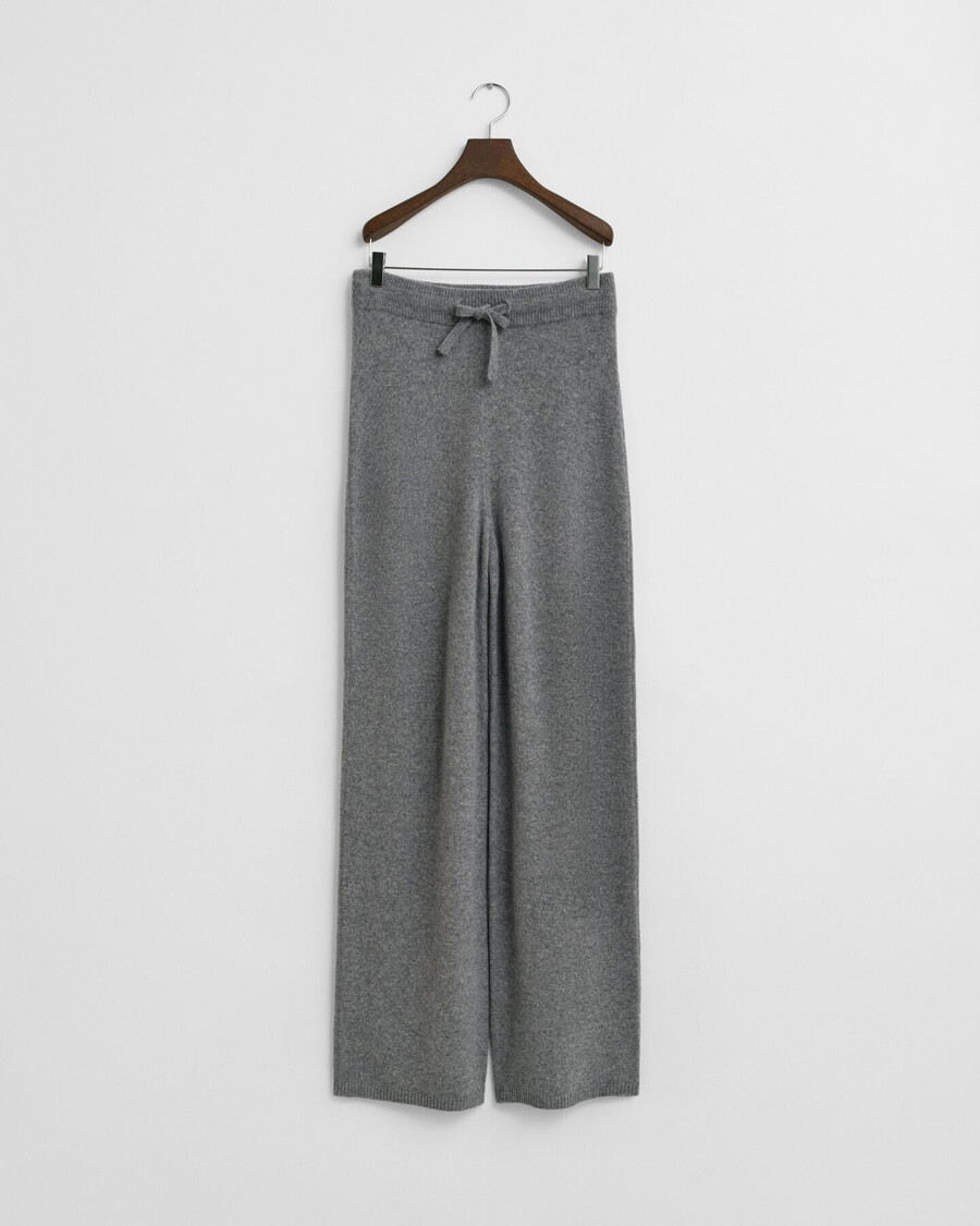 pantalones de lana de punto - charcoal melange