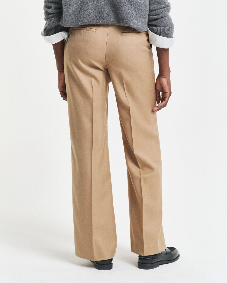 pantalones de mezcla de lana a medida - caqui cálido