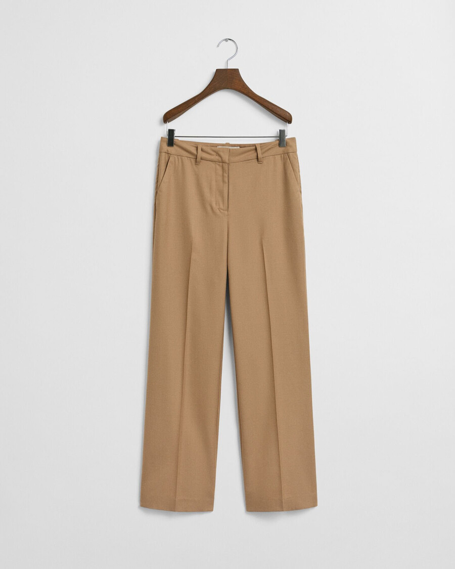 pantalones de mezcla de lana a medida - caqui cálido
