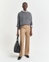 pantalones de mezcla de lana a medida - caqui cálido