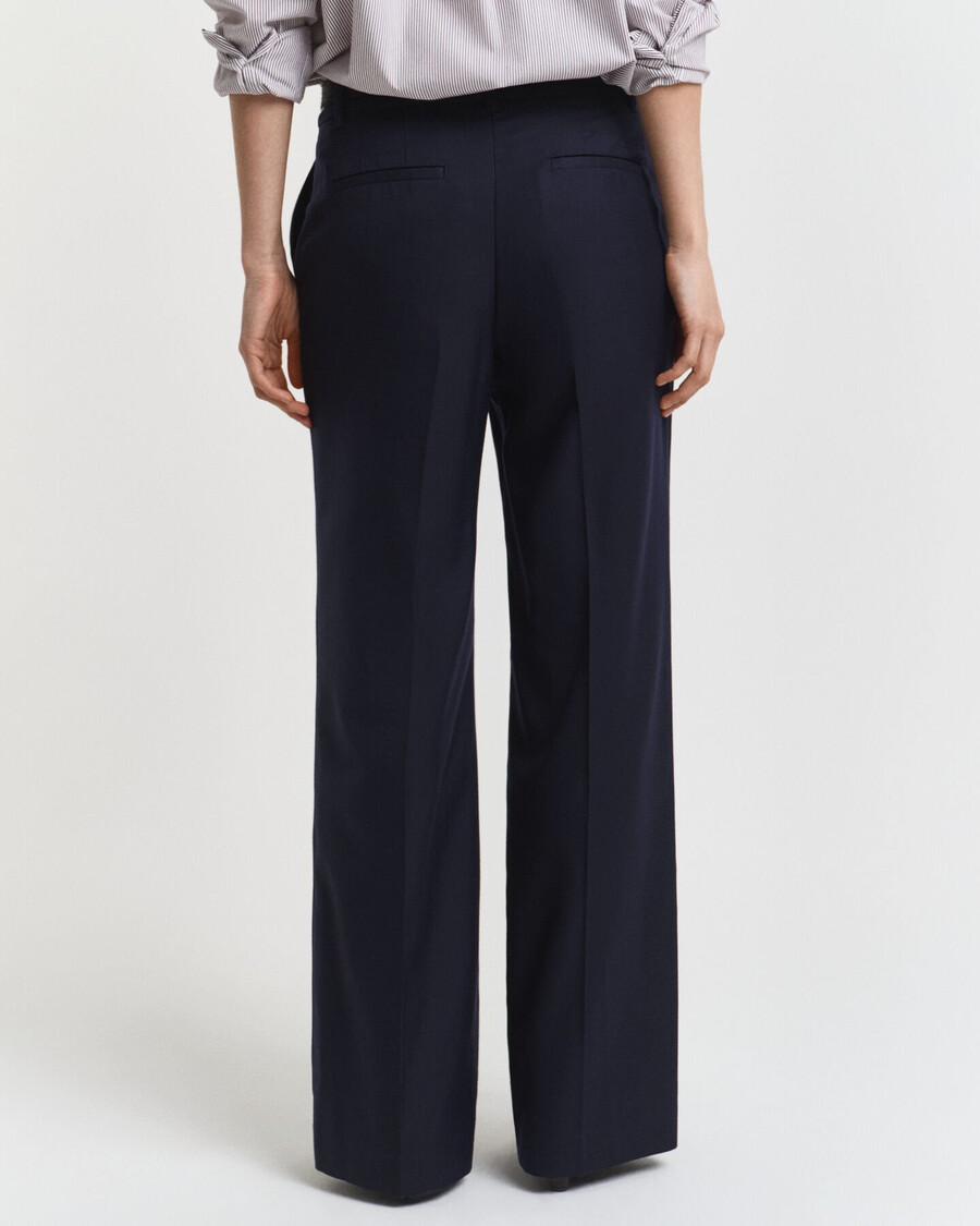 pantalones de mezcla de lana a medida - azul noche