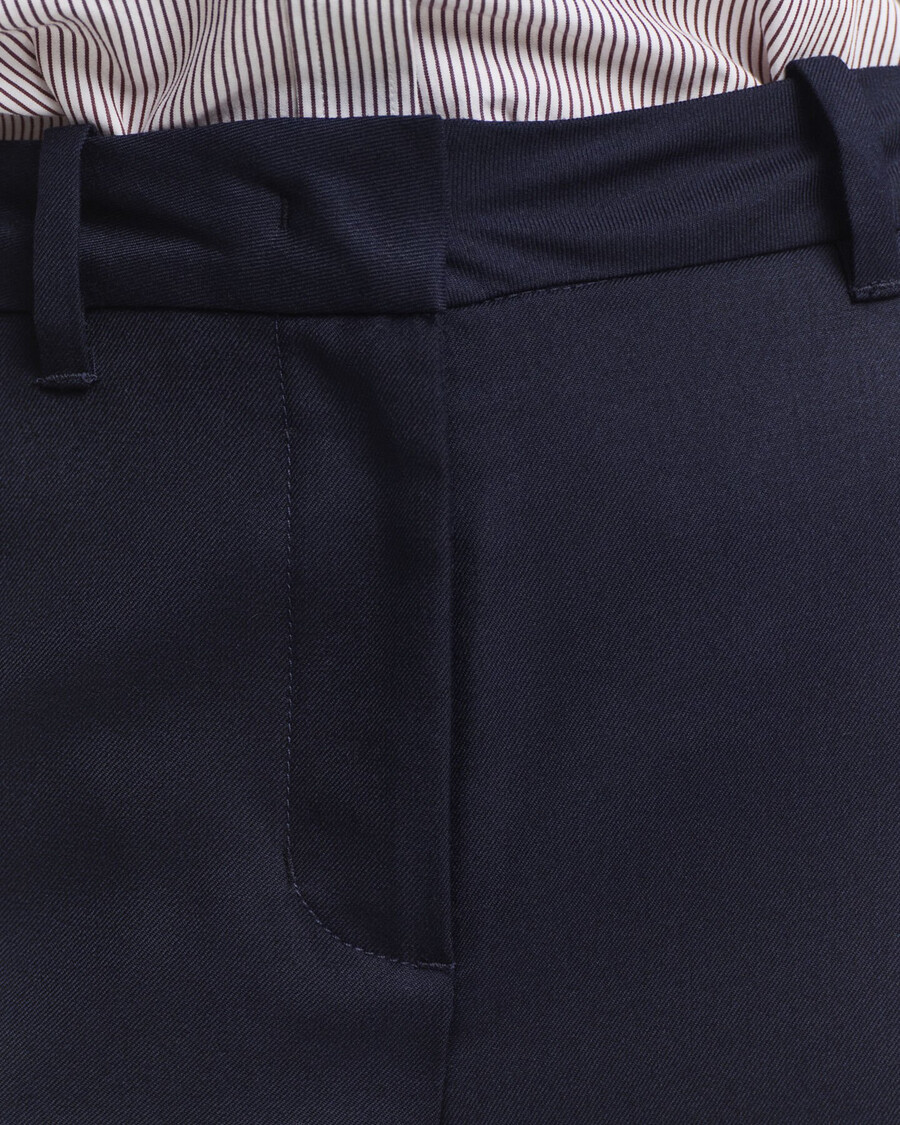 pantalones de mezcla de lana a medida - azul noche