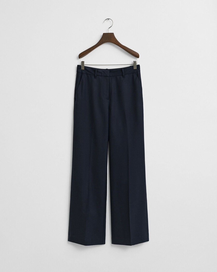 pantalones de mezcla de lana a medida - azul noche