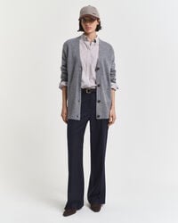 pantalones de mezcla de lana a medida - azul noche