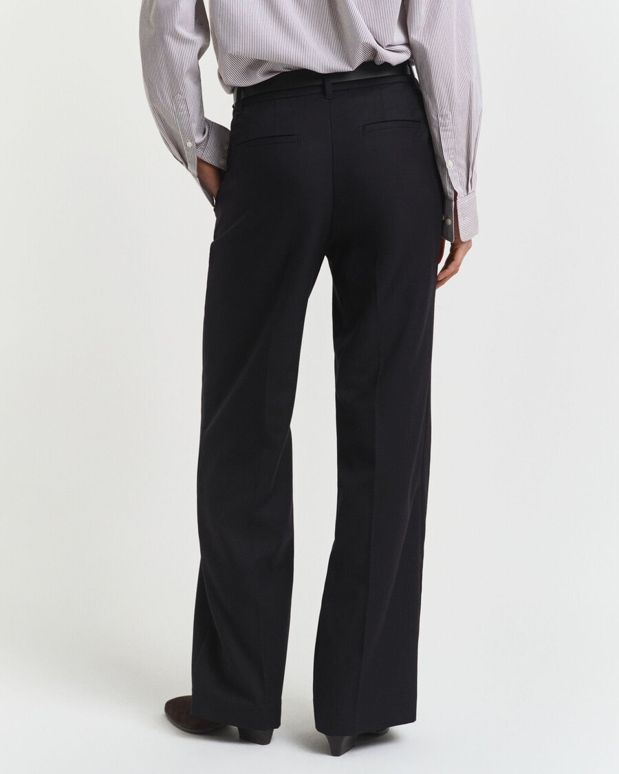 pantalones de mezcla de lana a medida - negro