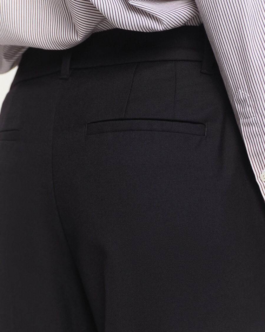 pantalones de mezcla de lana a medida - negro